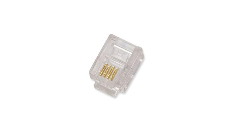 Wtyk RJ11 6P4C 6-pozycyjny 4-stykowy /100szt/ X-ML-MP06-4-15-33634 Wtyk RJ11 6P4C 6-pozycyjny 4-stykowy /100szt/ X-ML-MP06-4-15-33634