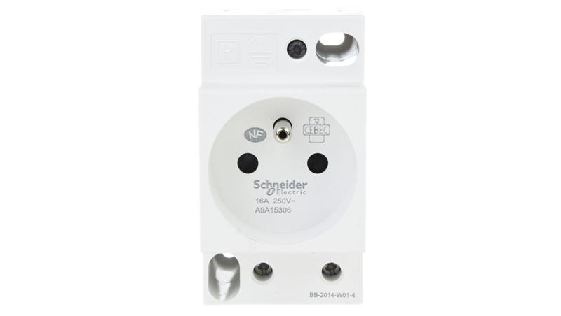 Gniazdo modułowe 2P+Z 16A 250V na szynę iPC A9A15306-25735