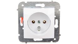 CARLA Gniazdo pojedyncze z/u białe 1733-10-42860