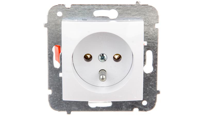 CARLA Gniazdo pojedyncze z/u białe 1733-10-42860