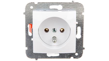 CARLA Gniazdo pojedyncze z/u białe 1733-10-42860