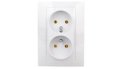 CARLA Gniazdo podwójne z/u białe 1735-00-42935