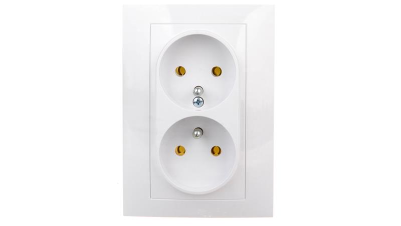 CARLA Gniazdo podwójne z/u białe 1735-00-42935