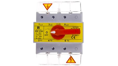 Rozłącznik izolacyjny 3P 160A z pokretłem na rozłączniku RSI-3160W03-13594