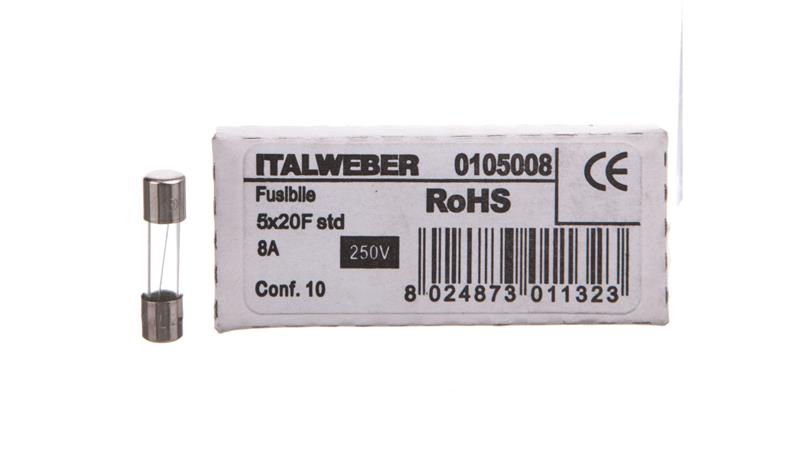 Wkładka aparatowa 5x20mm 8A F szybka 250V 006710026 /10szt./-9470