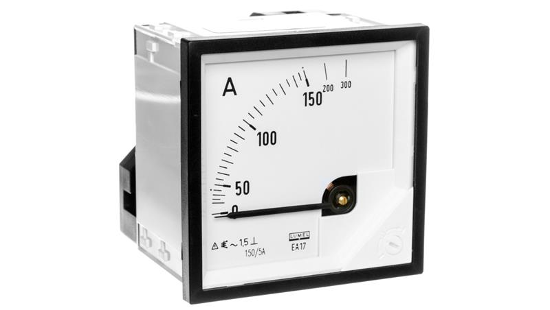 Amperomierz analogowy tablicowy 150/300A do przekładnika 150/5A 72x72mm IP50 C3 K=90 st. EA17N F41700000000-5019