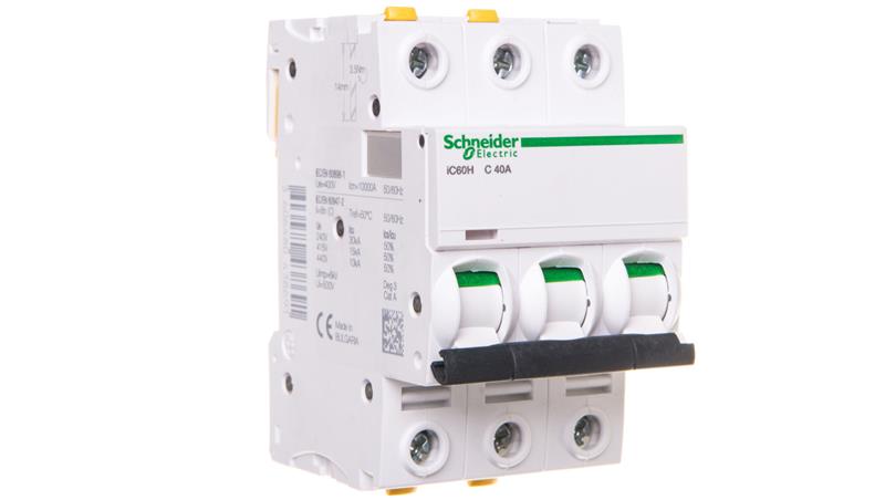 Wyłącznik nadprądowy 3P C 40A 10kA AC iC60H-C40-3 A9F07340-16558