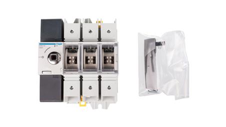 Rozłącznik izolacyjny 3P 160A z widoczną przewą HAE316-13608