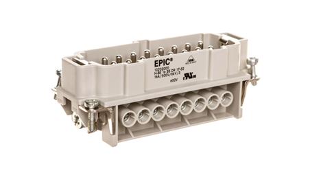 Wkład złącza 16P+PE męski 16A 500V EPIC H-BE 16 SS 17-32 10202000-30224