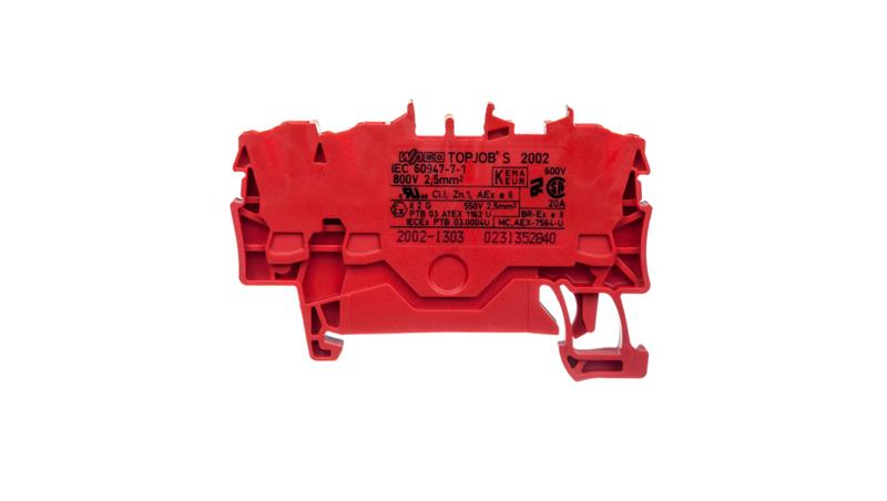 Złączka szynowa 3-przewodowa 2,5mm2 czerwona TOPJOBS 2002-1303-74047