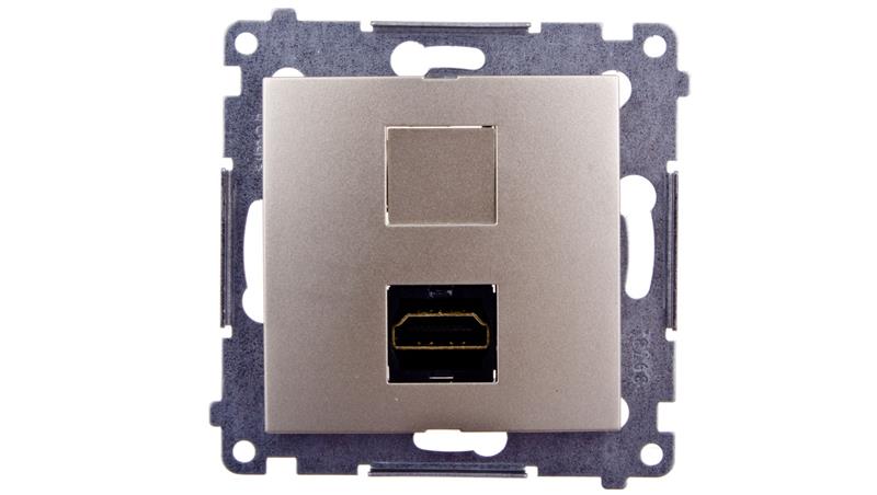 Simon 54 Gniazdo HDMI metalizowane złoty mat DGHDMI.01/44-39051