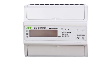Licznik energii elektr. 3-fazowy z programowalną przekładnią zgodny z dyrektywą MID 5-6000/5A RS-485 MODBUS cyfrowy LE-03M-CT-43