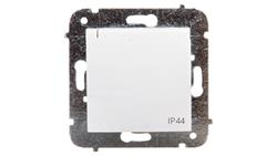 CARLA Gniazdo pojedyncze z/u IP44 z klapką i przesłonami białe 1736-10-42985