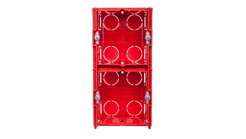 Puszka pojedyncza - ściany murowane 71x71x43mm czerwony 080141-75602