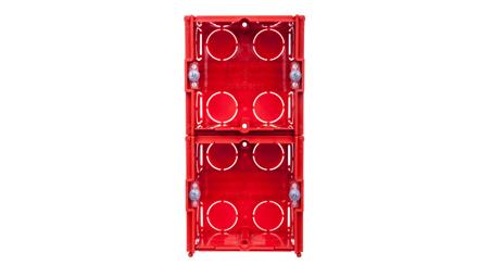 Puszka pojedyncza - ściany murowane 71x71x43mm czerwony 080141-75602