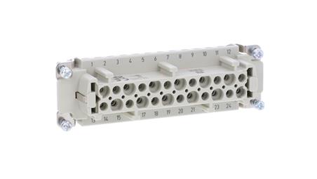 Złącze śrubowe (wkład) (0,75-2,5 mm2) 24+PE żeńskie 500V 16A Han E 09330242701-30203