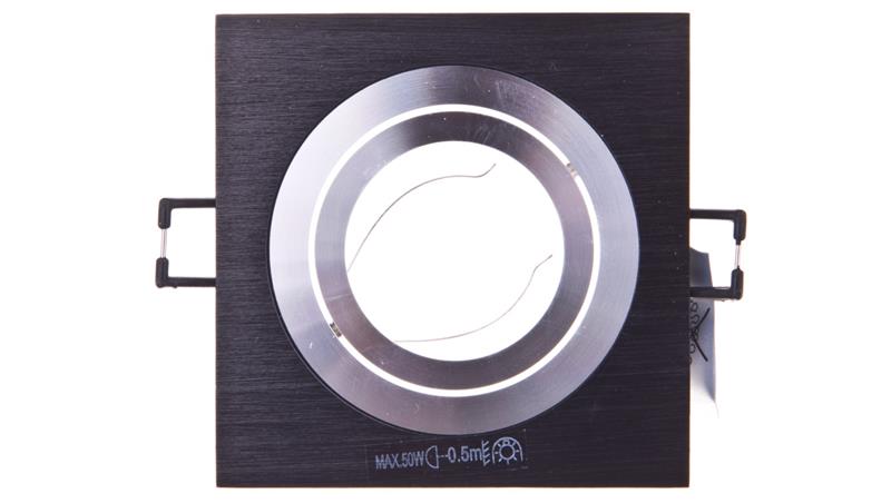 Oprawa punktowa 1x50W GX5,3 IIIkl. 12V IP20 SEIDY CT-DTL50-B kwadratowa czarna 18289-63017