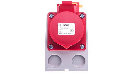Gniazdo KOMBI z rozłącznikiem 0-1 M25 16A 4P 400V czerwone IP44 914-6w-31989
