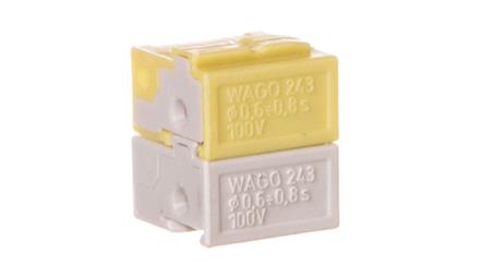 Złączka do terminali sieciowych 4x 0,6-0,8mm2 jasnoszara / żółta 243-212 /50szt./-80163