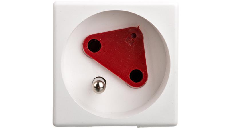 Simon Connect Gniazdo K45 pojedyncze DATA z/u 16A IP20 z kluczem uprawniającym, szybkozłącza, czysta biel KS22/9-45044