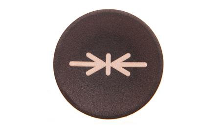 Soczewka przycisku 22mm płaska czarna z symbolem MOCOWANIE M22-XD-S-X14 218180-22111