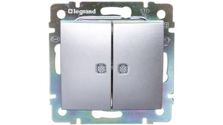VALENA Łącznik świecznikowy z podświetleniem aluminium 770128-33346