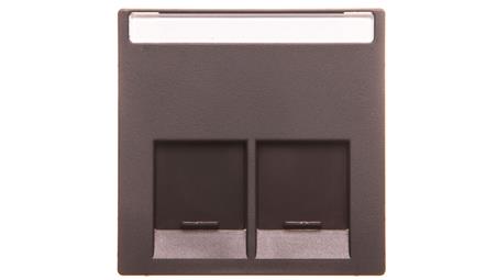 Merten System M Płytka centralna podwójna gniazda komputerowego RJ45 antracyt MTN466514-42692