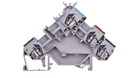 Złączka szynowa 4-przewodowa do czujników 2,5mm2 szara 280-553-74218