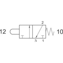 Zawór mechaniczny 3/2 NC G1/8 powrót sprężyną 321 MP Zawór mechaniczny 3/2 NC G1/8 powrót sprężyną 321 MP