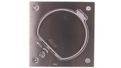 Simon Connect Wkład K45 puszki z pokrywą oraz gniazdem z/u 16A i gniazdem komputerowym RJ45 kat.5e stal nierdze-27242