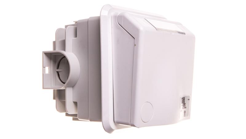 Gniazdo podtynkowe przelotowe 16A 5P 400V białe IP44 DESIGN 885-6v-30442