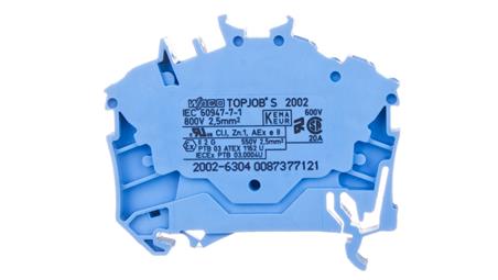 Złączka szynowa 3-przewodowa 2,5mm2 niebieska 2002-6304 TOPJOBS-64904