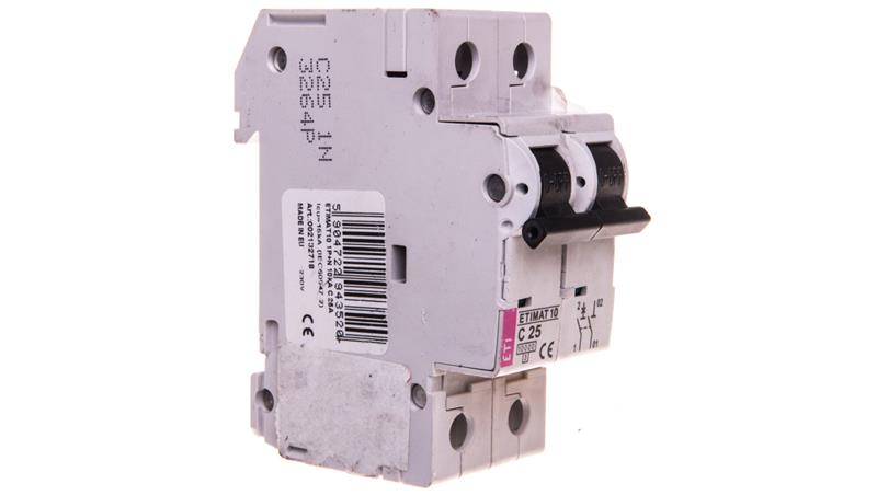 Wyłącznik nadprądowy 1P+N C 25A 10kA AC ETIMAT10 002132718-17671
