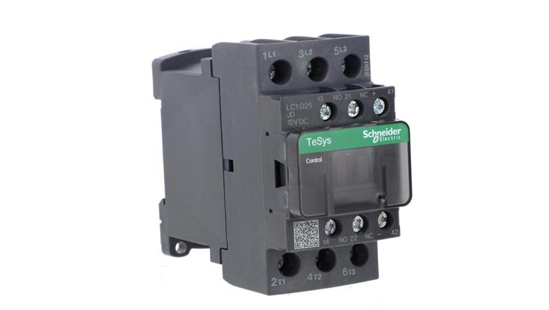 TeSys Deca Stycznik mocy 25A 3P 12V DC 1Z 1R LC1D25JD-12880 TeSys Deca Stycznik mocy 25A 3P 12V DC 1Z 1R LC1D25JD-12880