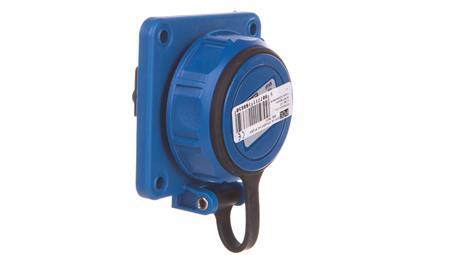 Gniazdo tablicowe 10/16A 2P+Z 230V /75x75/ niebieskie IP68 NAUTILUS 20341-8b-31779