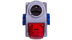 Gniazdo stałe z wyłącznikiem L-0-P 32A 5P 400V + 2x 2P+Z 230V IP44 COMBO-POL 960625421W-67390