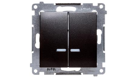 Simon 54 Łącznik świecznikowy z podświetleniem antracyt DW5ABL.01/48-33229