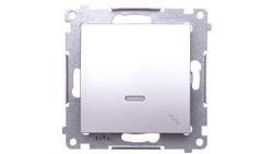 Simon 54 Łącznik schodowy z podświetleniem srebrny mat DW6AL.01/43-40029