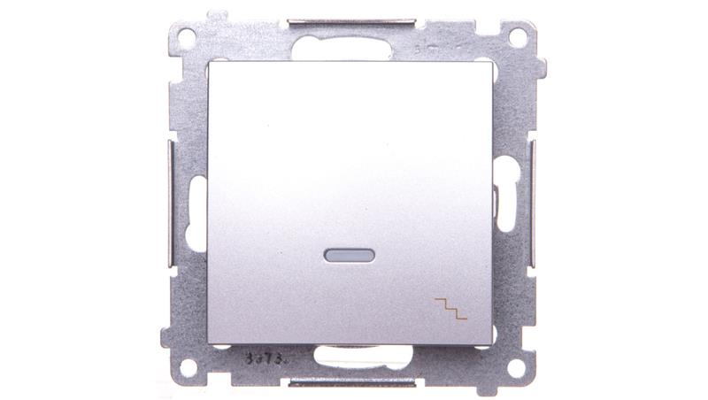 Simon 54 Łącznik schodowy z podświetleniem srebrny mat DW6AL.01/43-40029