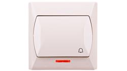 AKCENT Przycisk /dzwonek/ z podświetleniem beżowy ŁP-6AS/01-29471