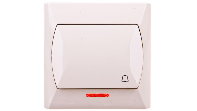 AKCENT Przycisk /dzwonek/ z podświetleniem beżowy ŁP-6AS/01-29471