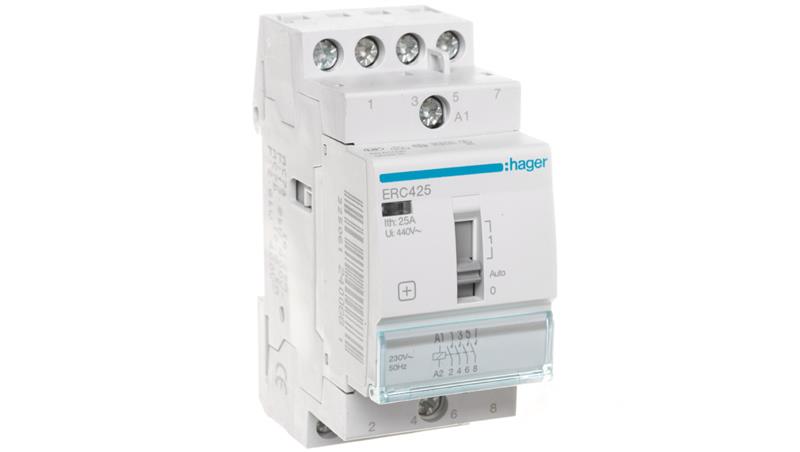 Stycznik modułowy ze sterowaniem ręcznym 25A 4Z 230V AC ERC425-25004 Stycznik modułowy ze sterowaniem ręcznym 25A 4Z 230V AC ERC425-25004