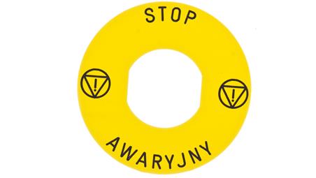Tabliczka opisowa żółta okrągła fi60 STOP AWARYJNY ZBY9PL30-21878