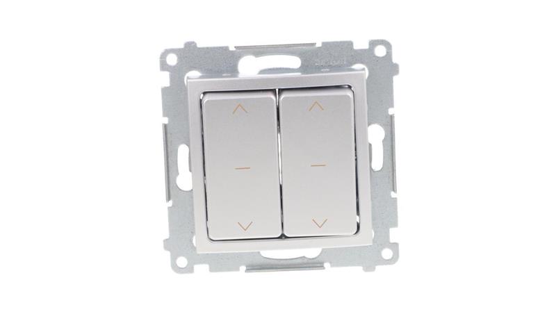 Simon 54 Łącznik żaluzjowy podwójny, szybkozłącza, srebrny mat DZW2.01/43-35817