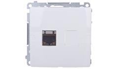 Simon Basic Gniazdo komputerowe pojedyncze RJ45 kat.6 ekranowane z przesłoną białe BM61E.01/11-34060