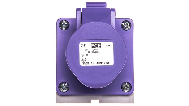 Gniazdo stałe 16A 2P 24V fioletowe IP44 TWIST 162v-30440