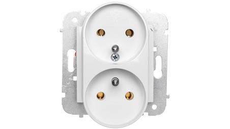 CARLA Gniazdo podwójne z/u białe 1743-10-42864