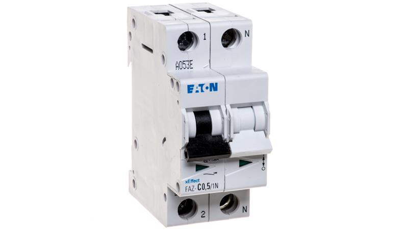 Wyłącznik nadprądowy 1P+N C 0,5A 15kA AC FAZ C0,5/1N 278657-17333