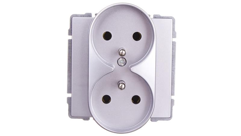 KOS66 Gniazdo podwójne z/u aluminium 664049-43501