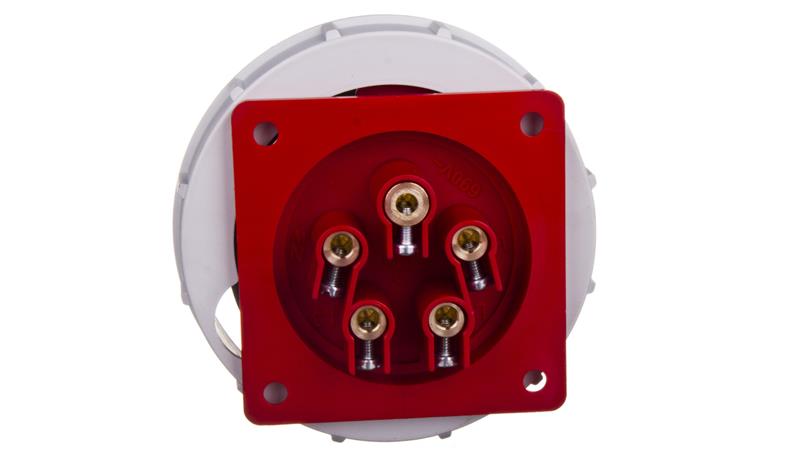Wtyczka tablicowa 32A 5P 400V czerwona IP67 6252-6-29257